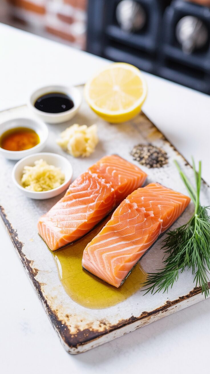 This easy oven baked salmon in foil recipe is a simple and delicious way to prepare fresh salmon fillets or one half of a whole salmon.