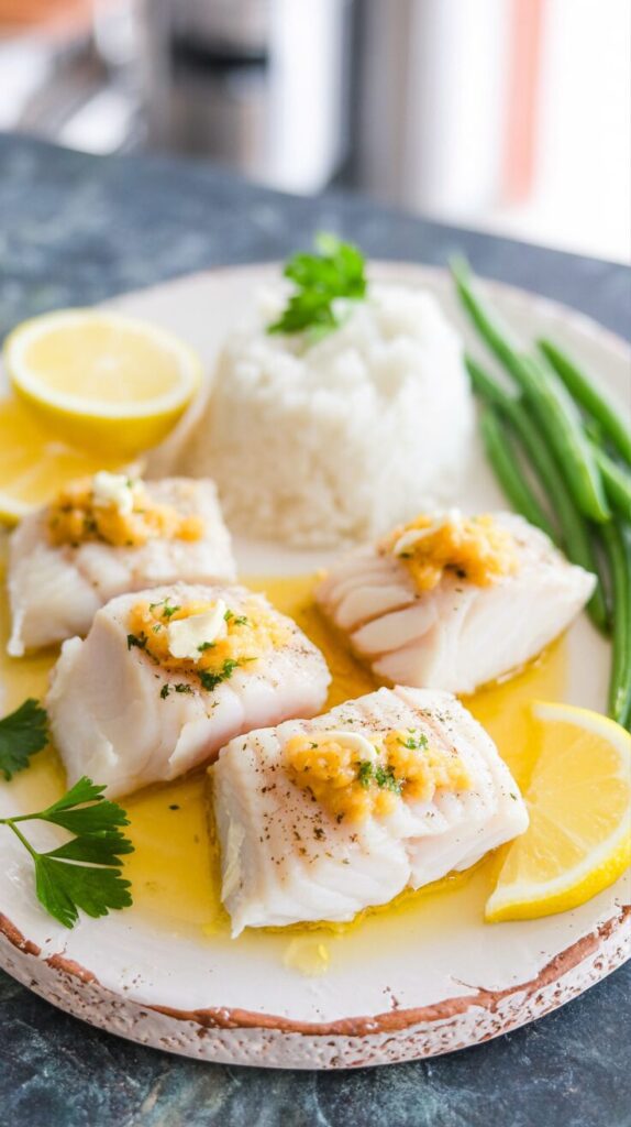 This baked cod lemon butter recipe is a fresh and simple yet flavorful dish that highlights the delicate and delicious taste of cod.