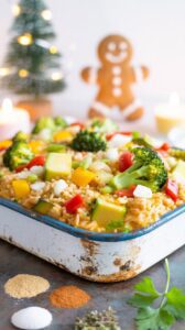 This no cheese casserole and no dairy casserole is a versatile dish that can be customized with various vegetables and grains for any event.
