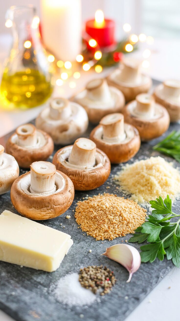 These savory stuffed mushrooms are a delicious starter for your festive dinner and make a delightful appetizer for your holiday gatherings.