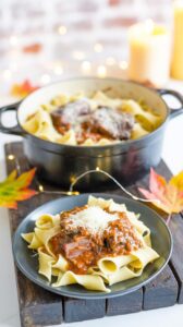 This Short Rib Ragu is a hearty and flavorful sauce that pairs beautifully with parpadelle pasta, making it perfect for a comforting meal.