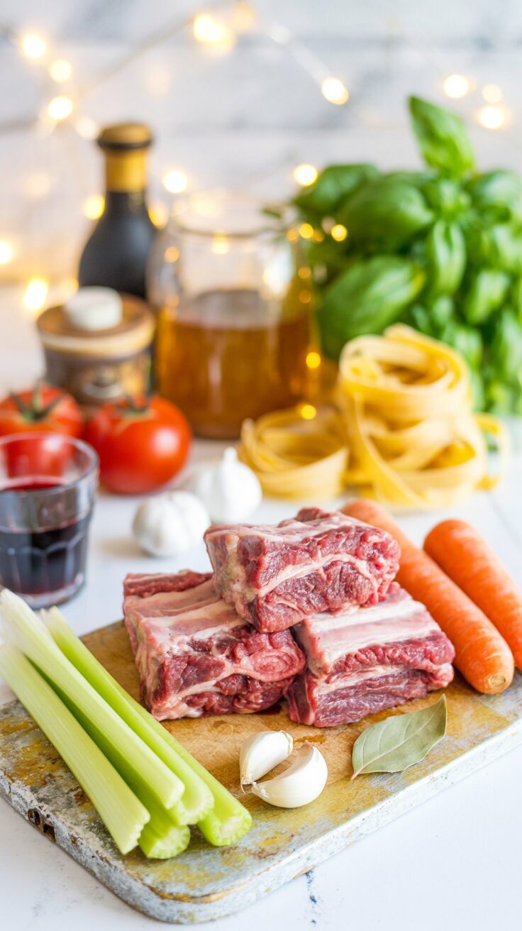 This Short Rib Ragu is a hearty and flavorful sauce that pairs beautifully with parpadelle pasta, making it perfect for a comforting meal.