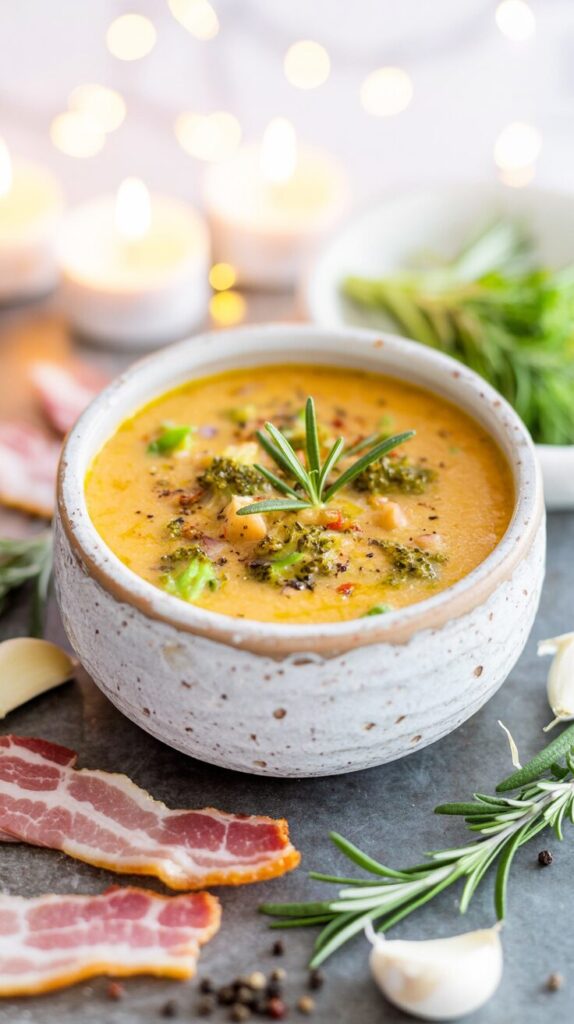 This Slow Cooker Broccoli Cheddar Soup is a creamy, delicious and comforting dish that is perfect for any time of year and any occasion.