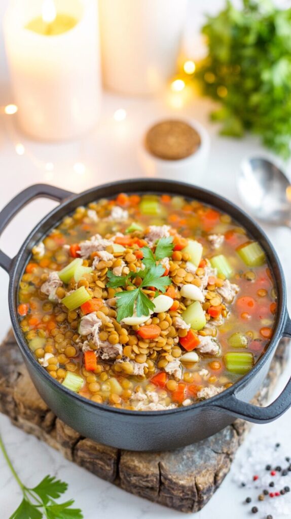 This Turkey Lentil Soup is a delicious, nutritious and filling dish that combines ground turkey and lentils for a wholesome meal.