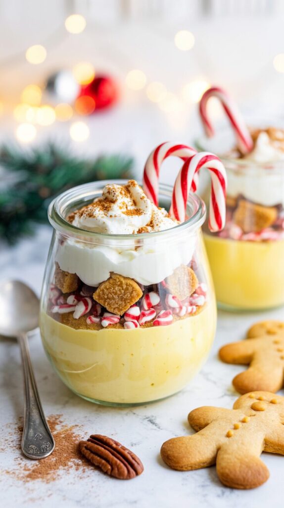 This Gingerbread Trifle is a delightful Christmas recipe dessert that combines layers of spiced gingerbread, custard, and festive toppings.