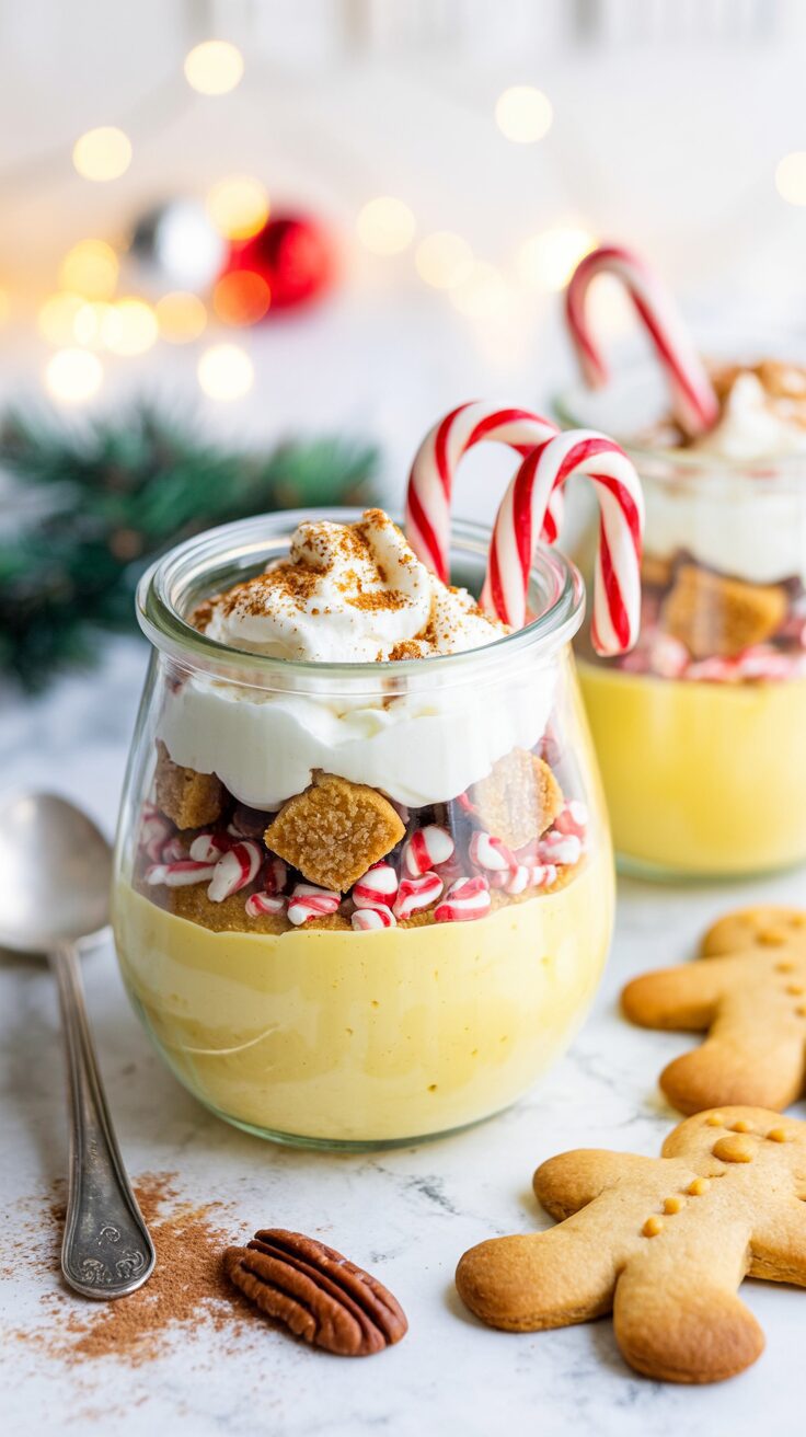 This Gingerbread Trifle is a delightful Christmas recipe dessert that combines layers of spiced gingerbread, custard, and festive toppings.