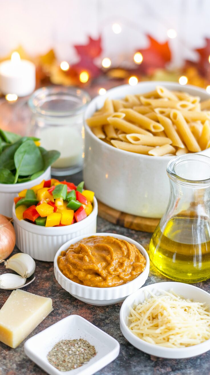 This pasta bake with pumpkin tomato sauce is a delightful and comforting dish that combines the richness of pumpkin sauce with tender pasta.