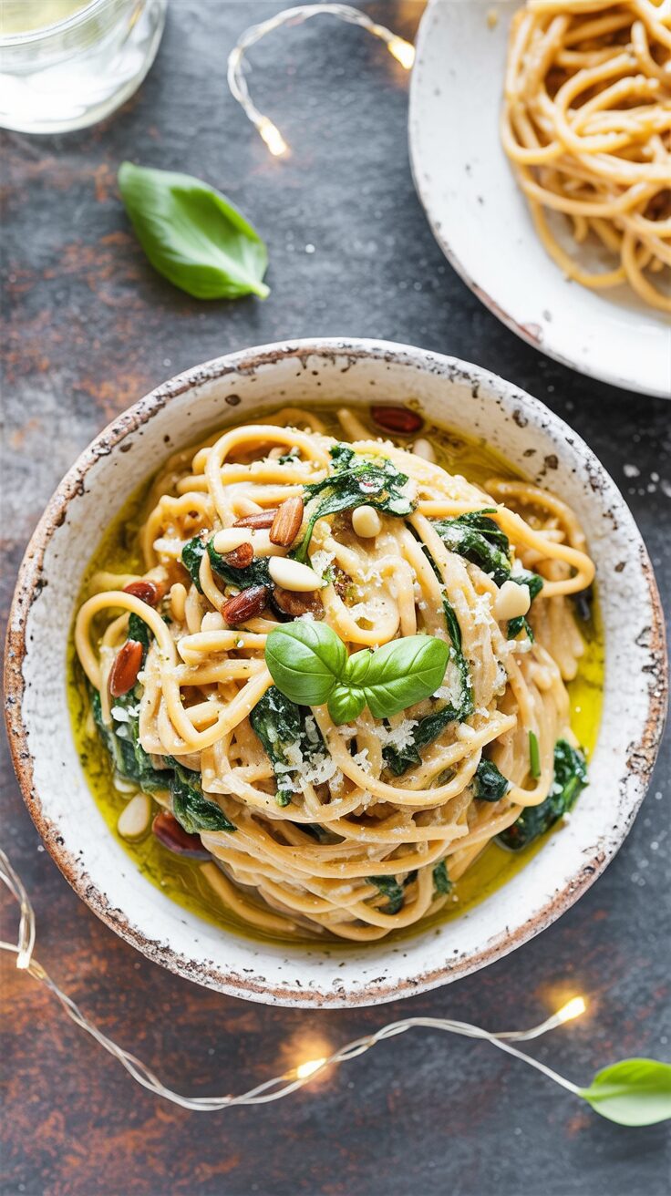 This Creamy Lemon Ricotta Pasta with Spinach is a delightful dish that combines the freshness of lemon with the creaminess of ricotta.