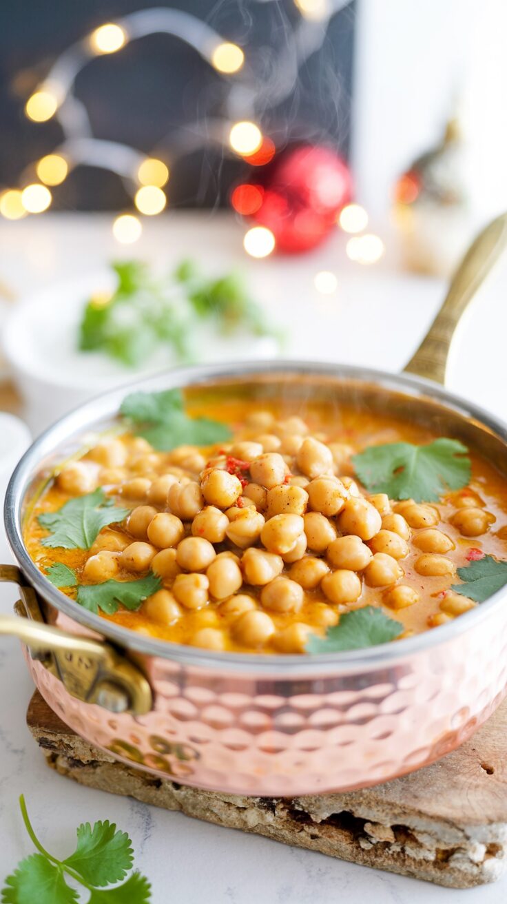 This easy chickpea curry with coconut milk is a quick and satisfying dish that brings together the rich flavors of coconut milk and spices.