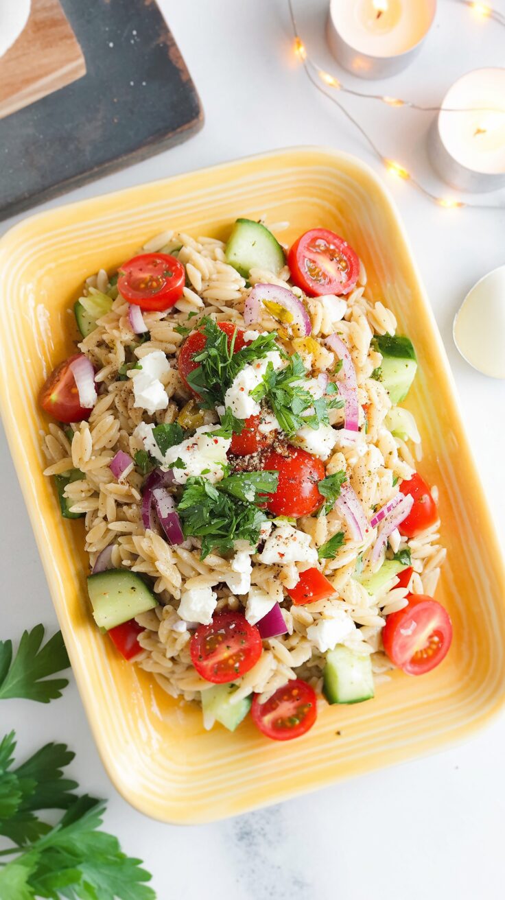 This Mediterranean Orzo Salad is a delicious refreshing and versatile every-day-dish, perfect for any occasion, that's quick & easy to make.