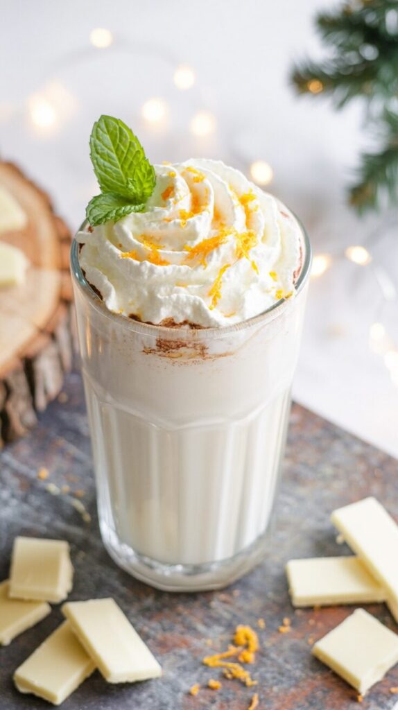 A White Chocolate Orange Hot Cocoa is a glorious twist on traditional chocolate hot cocoa, perfect for cozy drinks during the holiday season.