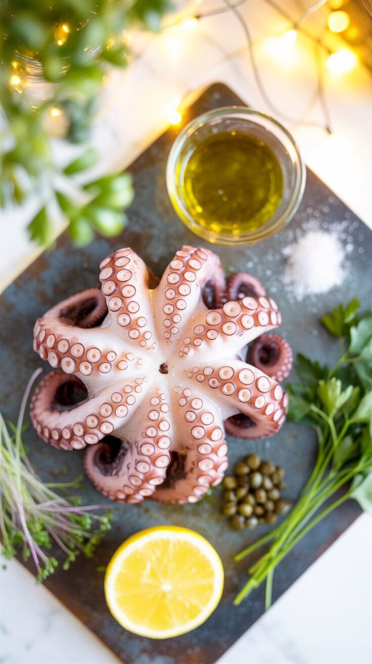 Octopus carpaccio is a festive, delicate and flavorful dish that showcases the unique texture and delicious taste of octopus.
