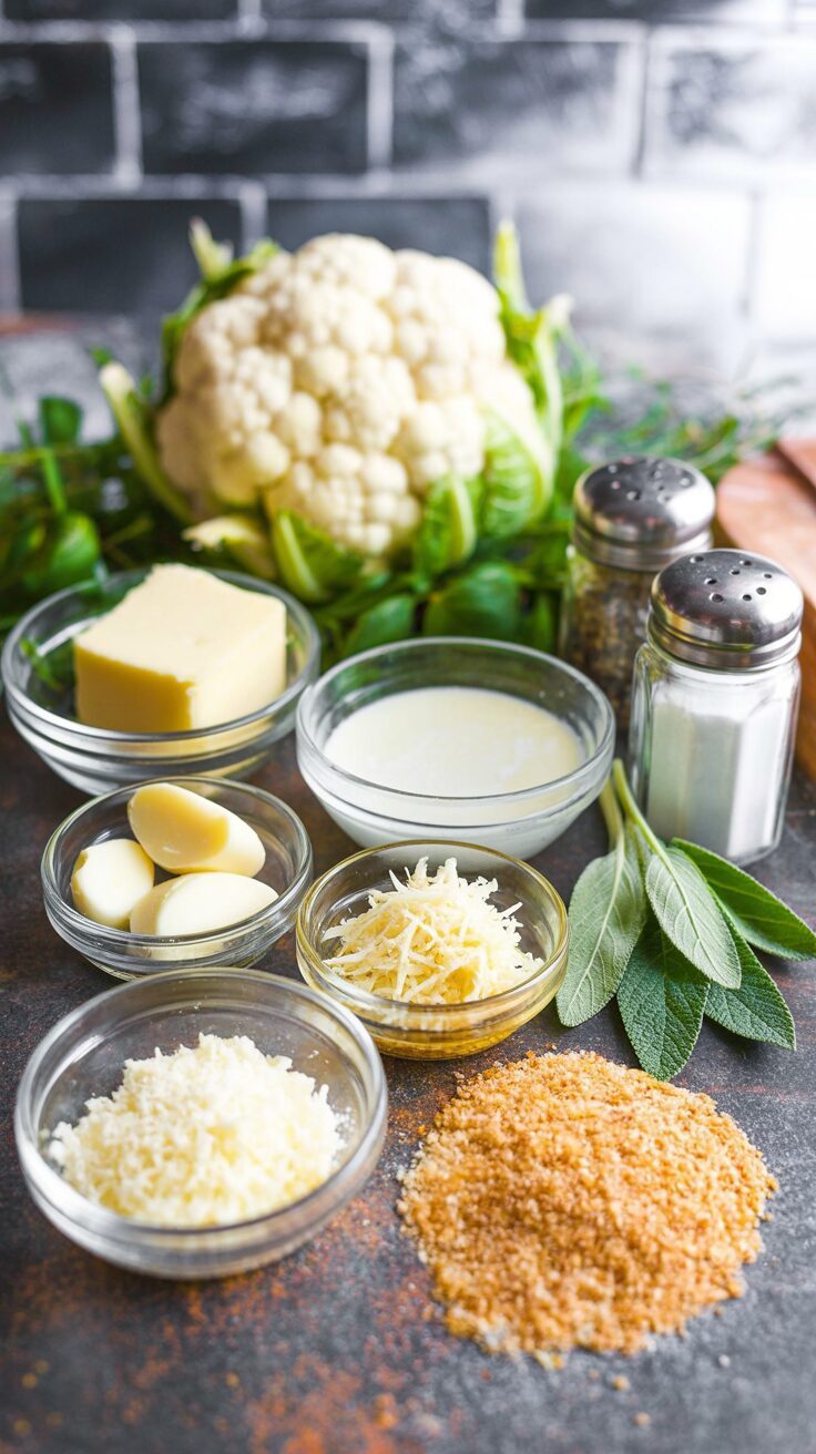 This creamy cauliflower gratin with garlic and sage is a delightful and delicious side dish that elevates any meal, is cheap and easy to make