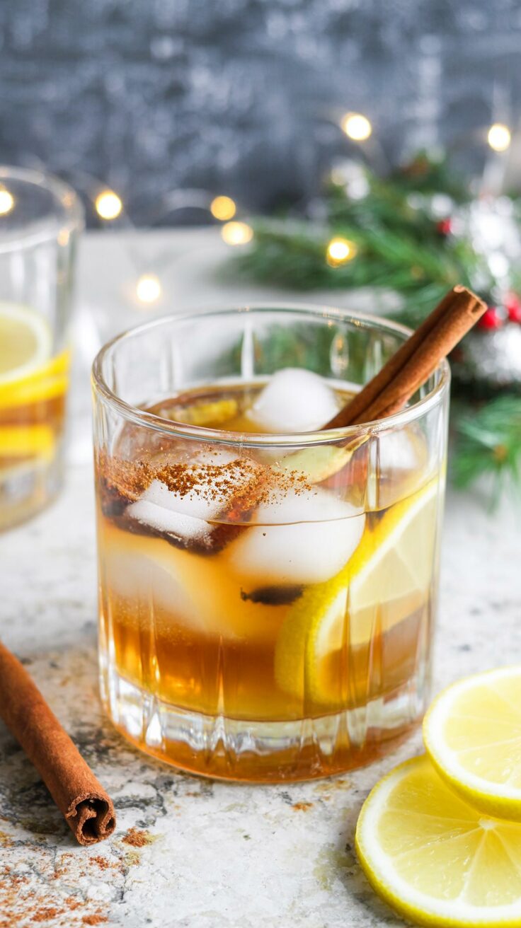 This Cinnamon Maple Whiskey Sour is a twist on the classic whiskey sour, combining the flavors of cinnamon and the sweetness of maple syrup.