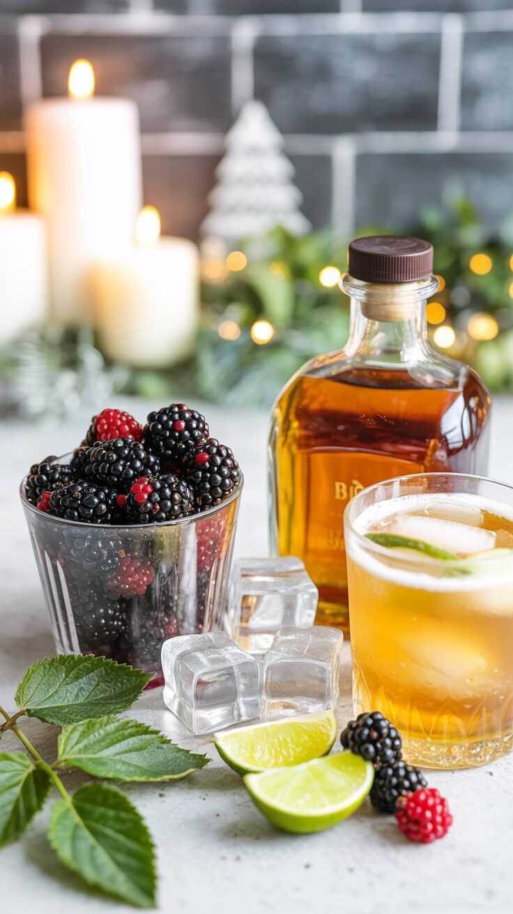 The frosted blackberry mule is a cocktail that combines the tartness of blackberries with the zing of ginger beer and the warmth of bourbon.