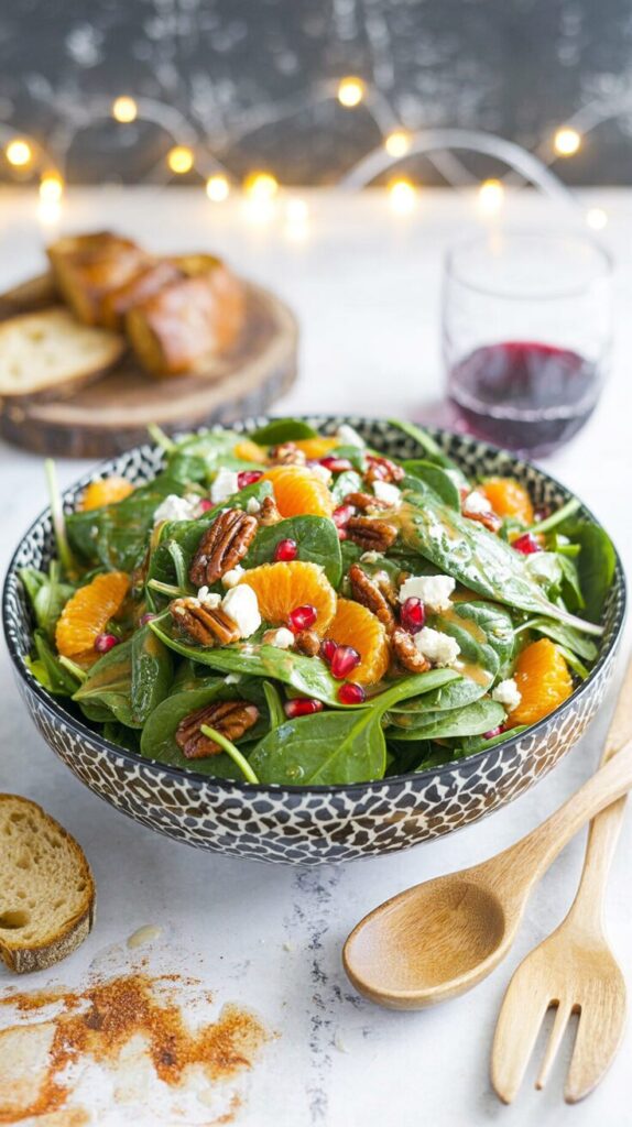 This festive green salad for Christmas is a perfect addition to your Christmas dinner, combining fresh greens with surprising ingredients.