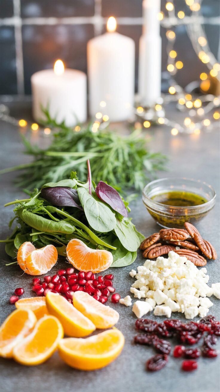 This festive green salad for Christmas is a perfect addition to your Christmas dinner, combining fresh greens with surprising ingredients.