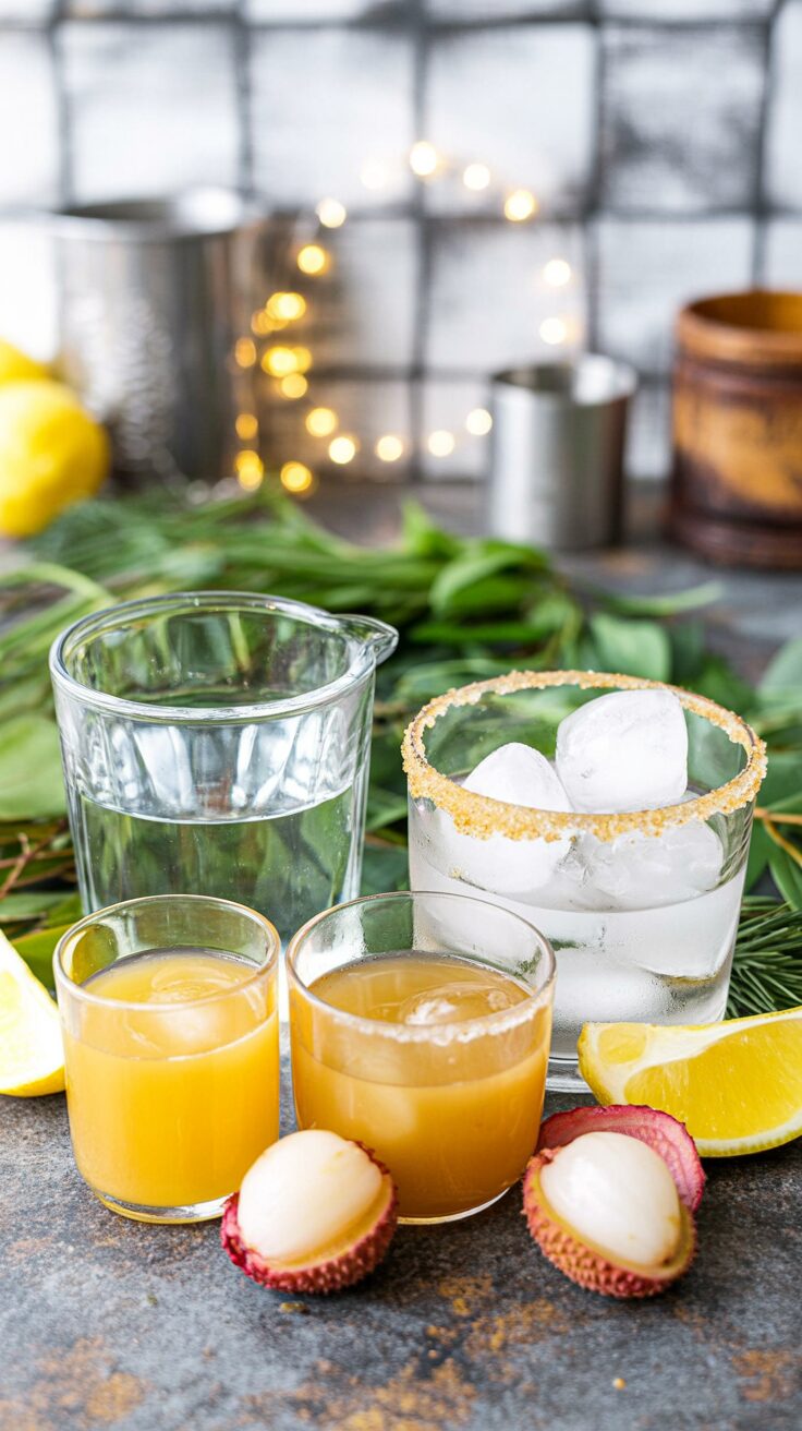 This Lemon Lychee Margarita combines the bright flavors of lemon and the sweet, floral notes of lychee for a twist on the classic margarita.