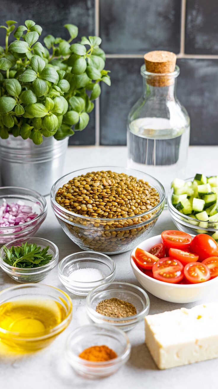 This Mediterranean lentil salad is a nutritious and vibrant dish that combines the earthy flavors of lentils with fresh vegetables and herbs.