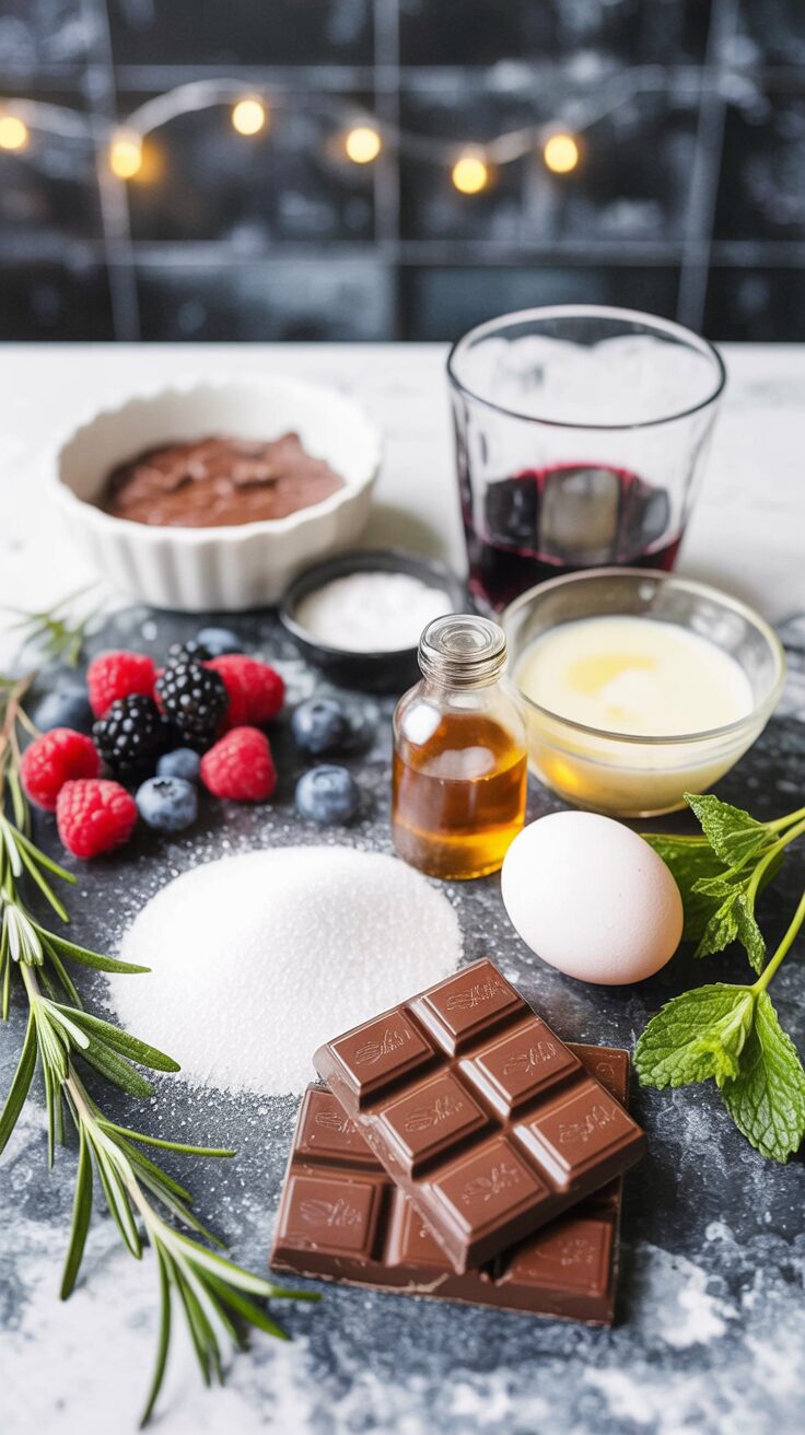 This rich red wine chocolate mousse combines the flavors of dark chocolate and red wine, creating an indulgent and sophisticated dessert.