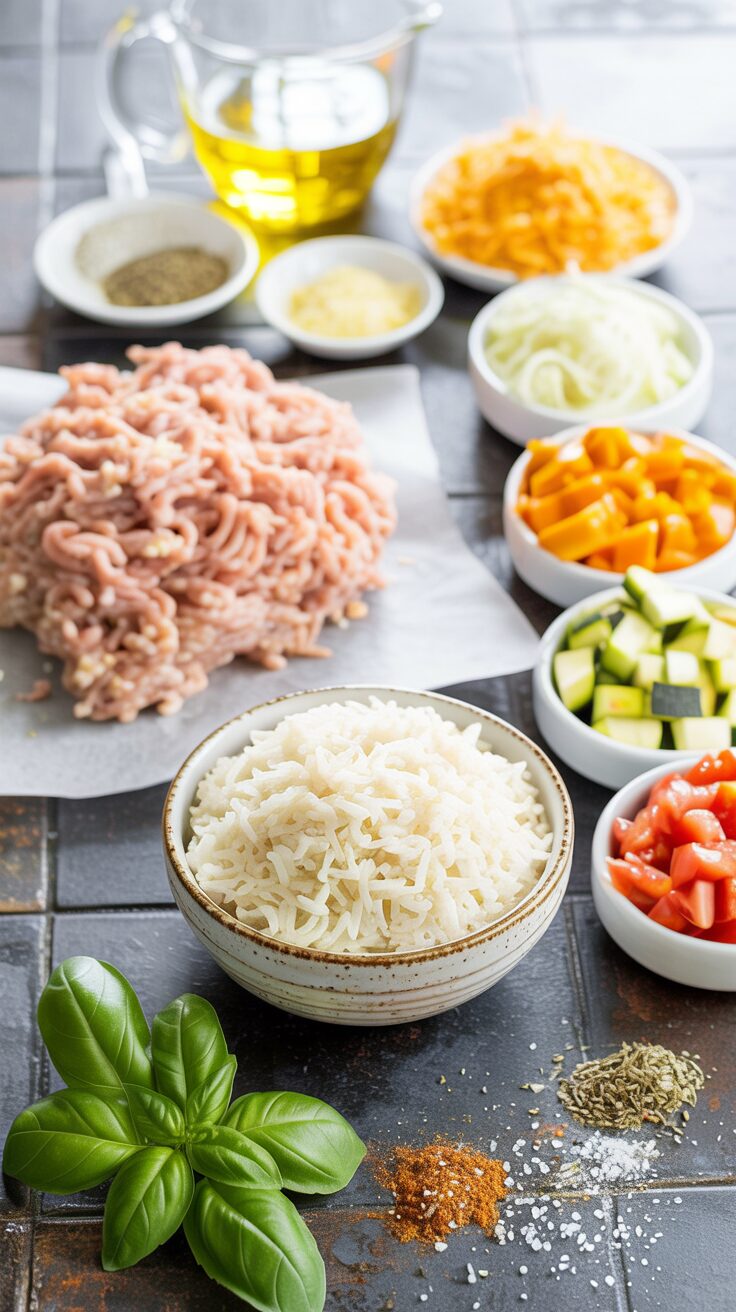 This ground turkey casserole recipe combines lean turkey, colorful vegetables, and a cheesy topping for a satisfying and delicious meal.