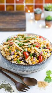 This taco pasta salad is a refreshing and flavorful dish that combines the best elements of a classic taco with pasta.