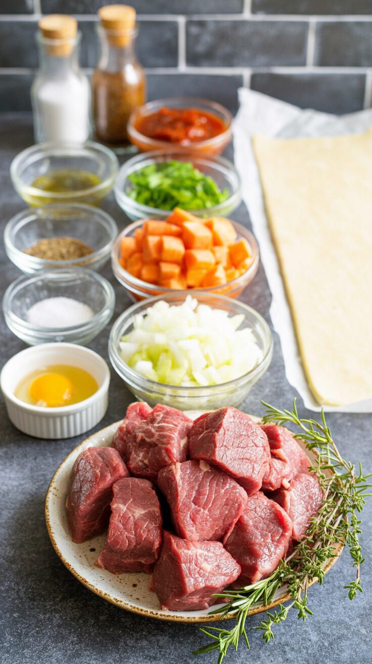 This winter beef pie is a dish perfect for chilly days. With tender chunks of beef, it embodies the essence of traditional beef pie recipes.