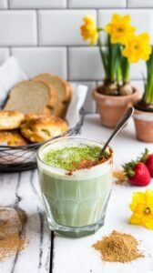 This Matcha Green Tea Almond Milk Latte is a creamy beverage that combines the flavors of matcha with the nutty richness of almond milk.