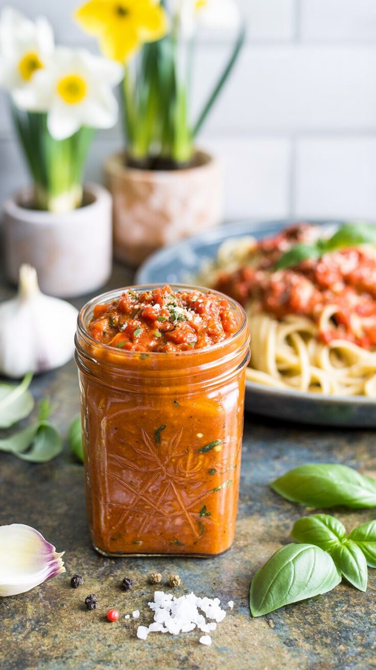 This creamy roasted red pepper pasta sauce is a delightful and delicious blend of flavors that elevates any pasta dish.