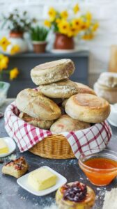 These sourdough muffins are a delightful twist on traditional English muffins, offering a tangy flavor and a perfect texture for toasting.