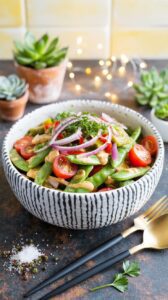 This vibrant sugar snap pea salad is a refreshing dish that showcases the crispness of sugar snap peas, making it perfect for warm weather.