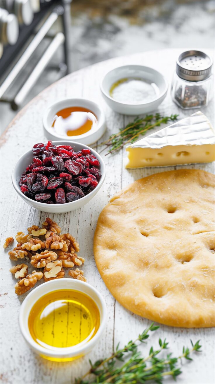 This flatbread with brie, cranberries, and walnuts recipe combines rich flavors and textures, making it an ideal appetizer or delicious snack.