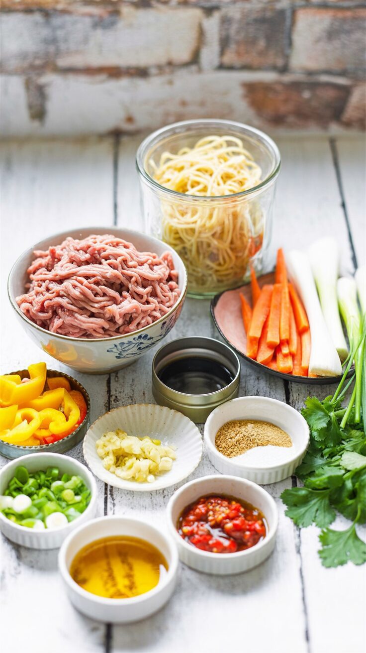 This spicy Malaysian minced pork noodles recipe features tender pork mince combined with flavorful noodles, making it a satisfying meal.