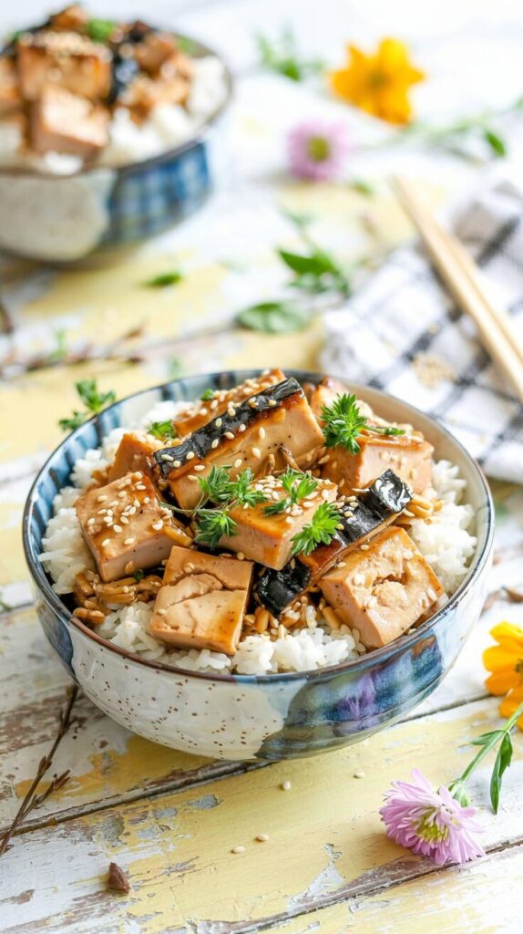 This Baked Teriyaki Tofu is a delicious and satisfying vegan dish that showcases the rich flavors of teriyaki sauce and is delicious on top.