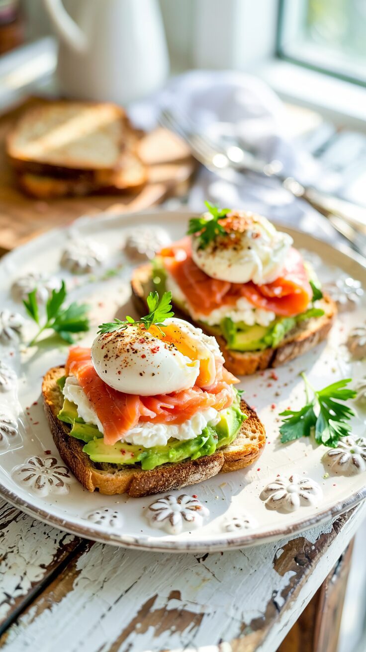 Cottage Cheese Avocado Toast is a nutritious and satisfying meal that combines creamy cottage cheese with ripe avocado on toasted bread.