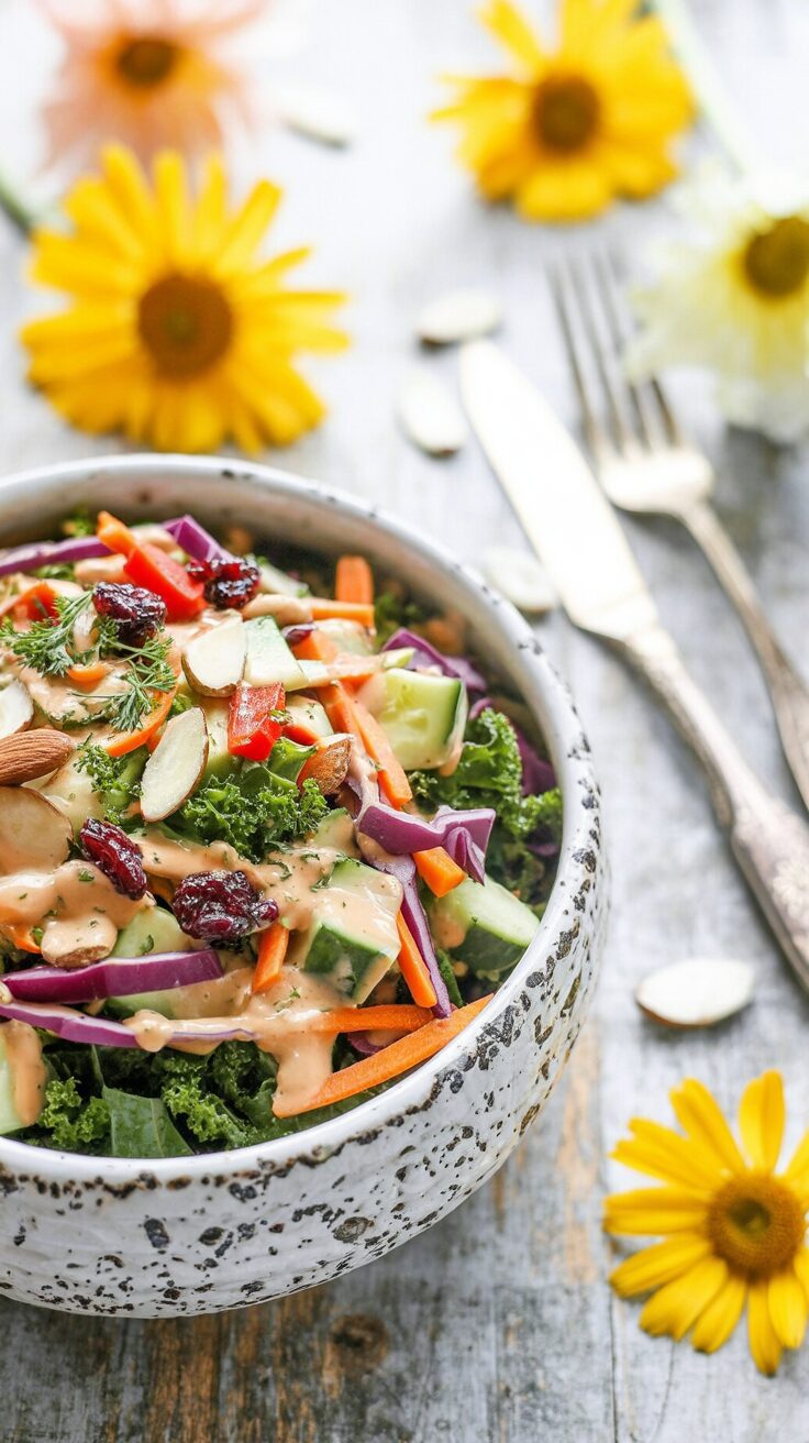 This crunchy detox salad is a refreshing and nutritious option for those looking to loose weight or cleanse their diet.