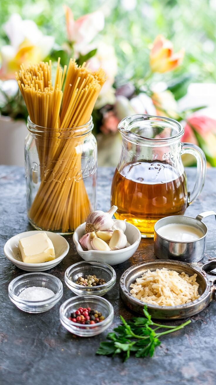 A One Pot Creamy Garlic Pasta is a delicious dish that combines the rich flavors of garlic and cream in a convenient one-pot format.