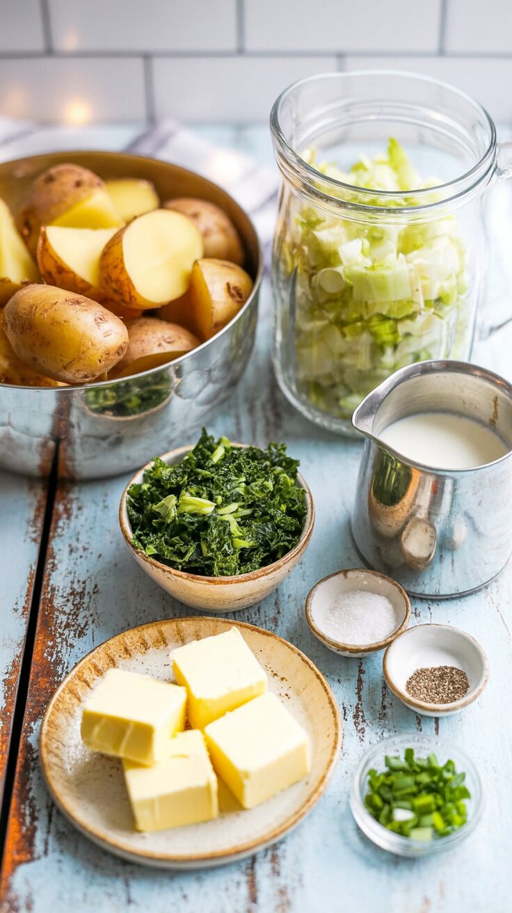 This Irish Colcannon Recipe is a delicious traditional Irish comfort food made with mashed potatoes and cabbage or kale.