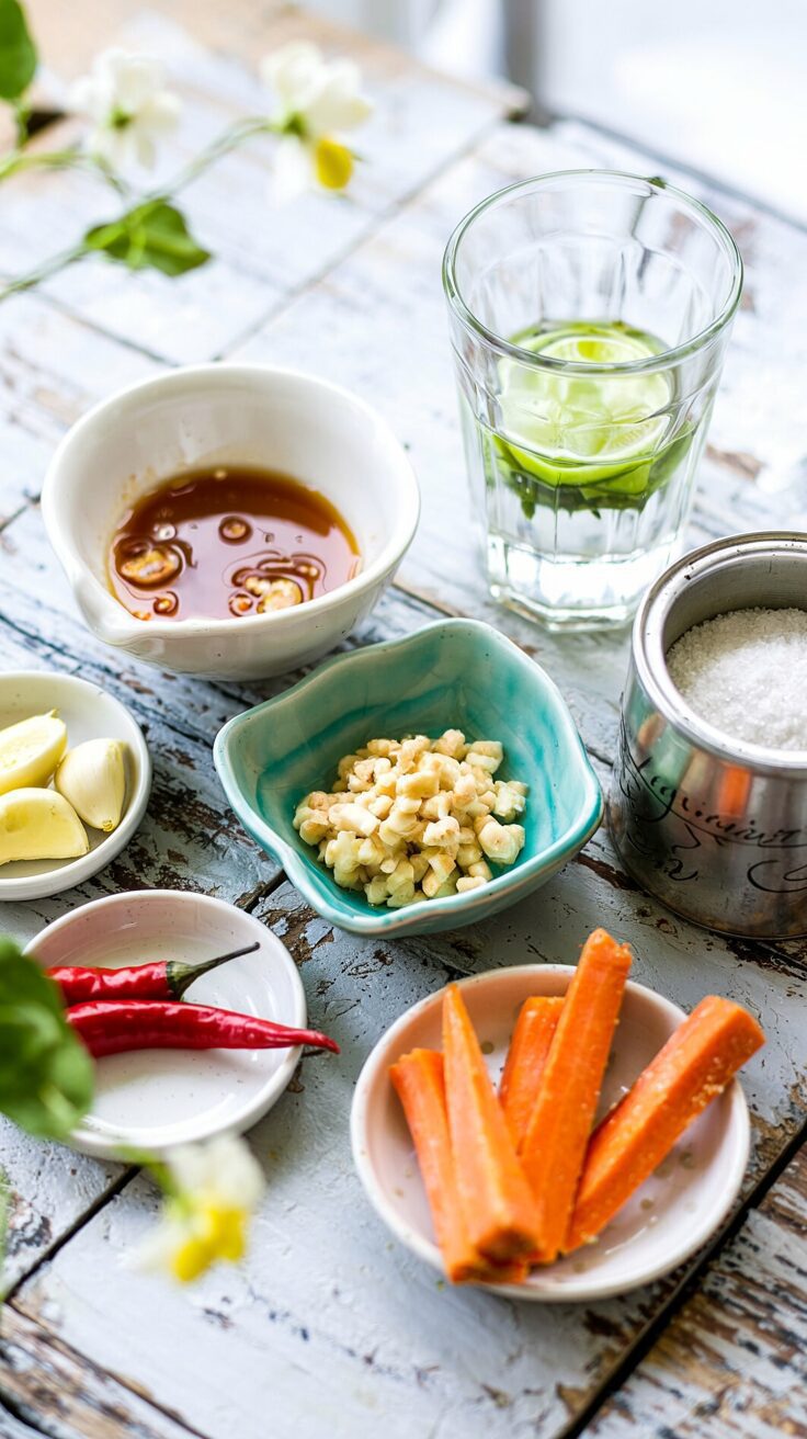 Nuoc Cham is a traditional Vietnamese dipping sauce that perfectly balances sweet, sour, and savory flavors.