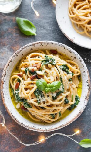 This Creamy Lemon Ricotta Pasta with Spinach is a delightful dish that combines the freshness of lemon with the creaminess of ricotta.